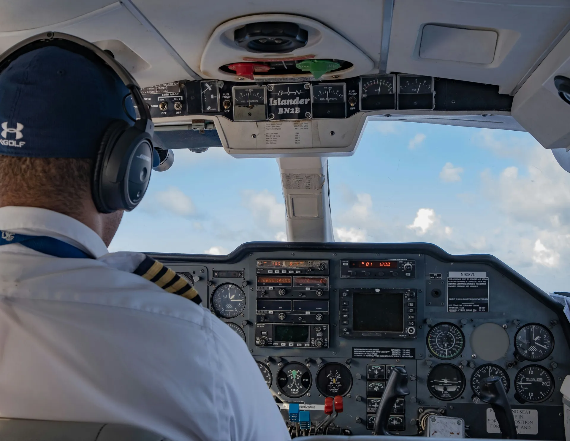 Aspiring commercial pilot in training