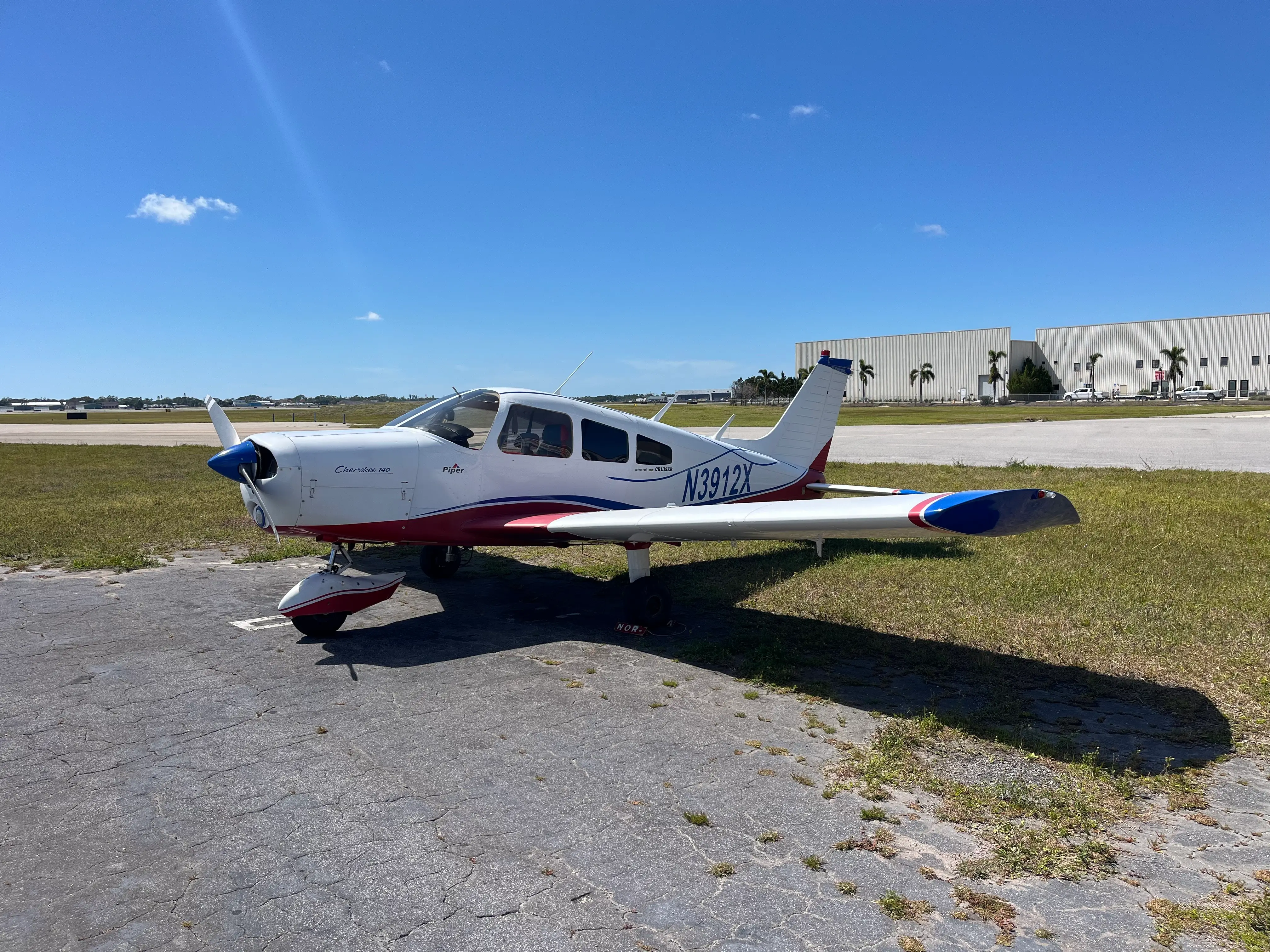 Universal Flight Training Piper Cherokee N3912X parked
