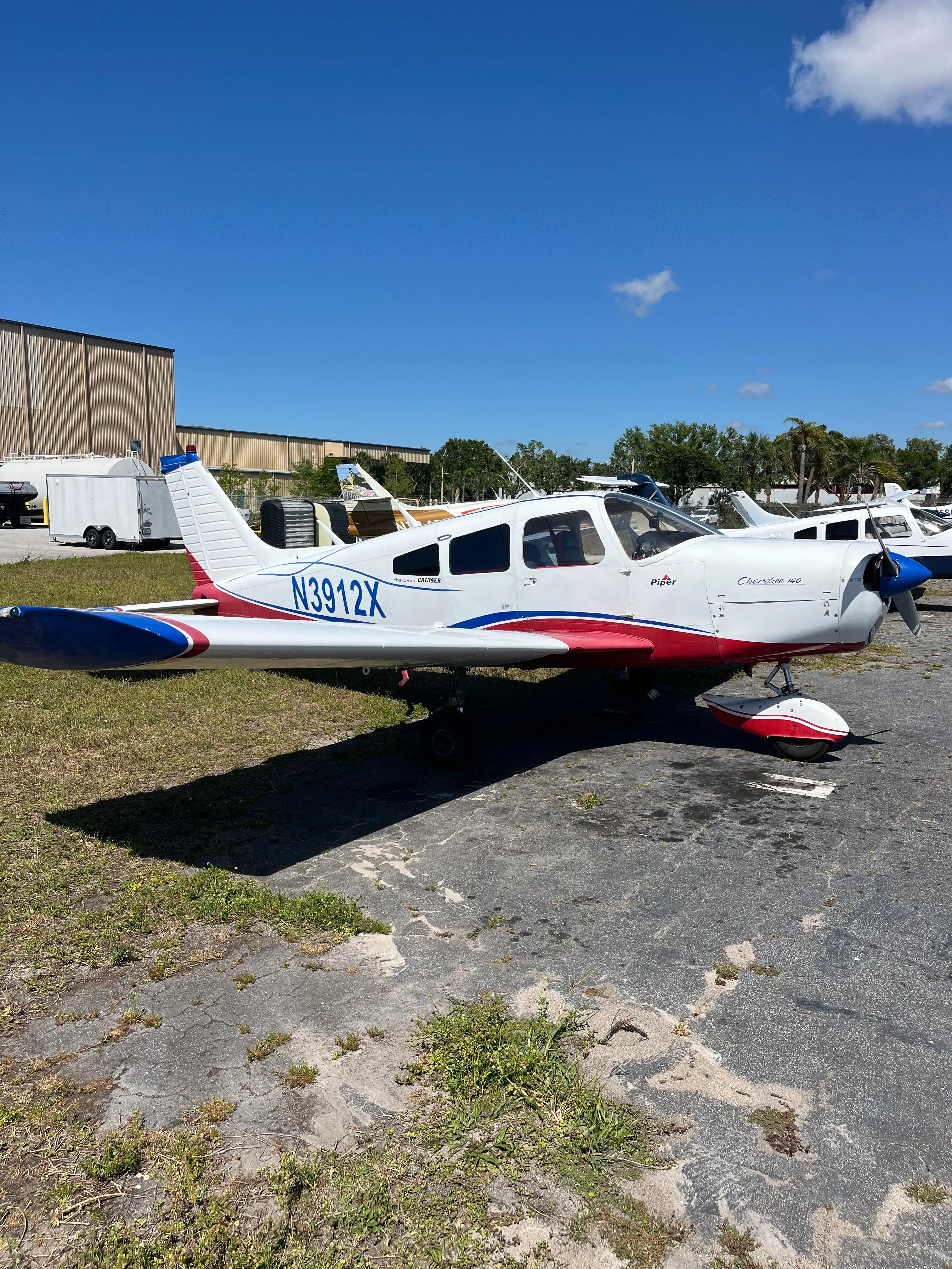 Universal Flight Training Piper Cherokee N3912X parked