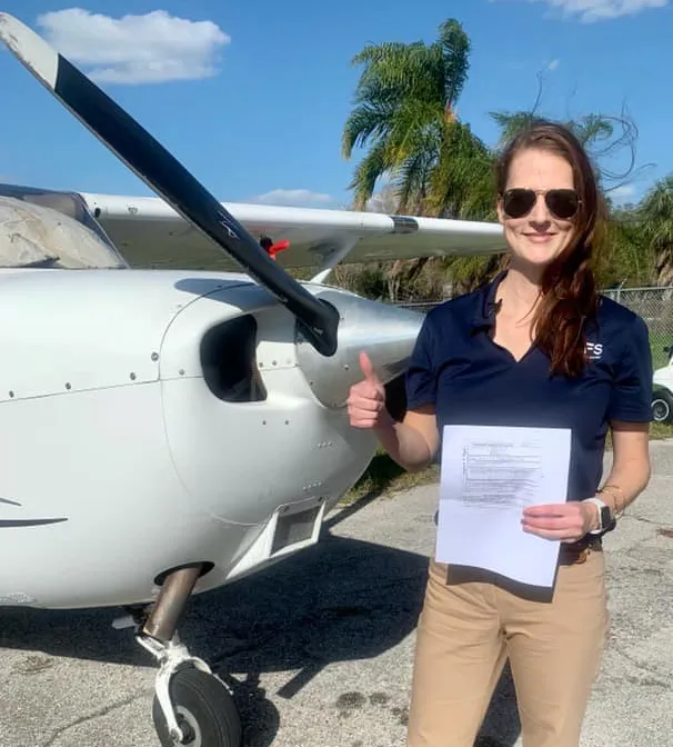 CFII CFI Passed Checkride Posing By Cessna 172 Longboat Key