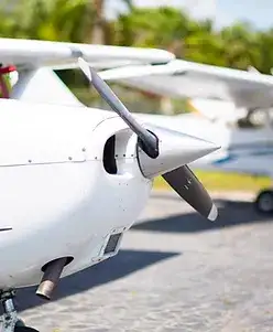 Photograph of plane's propellers