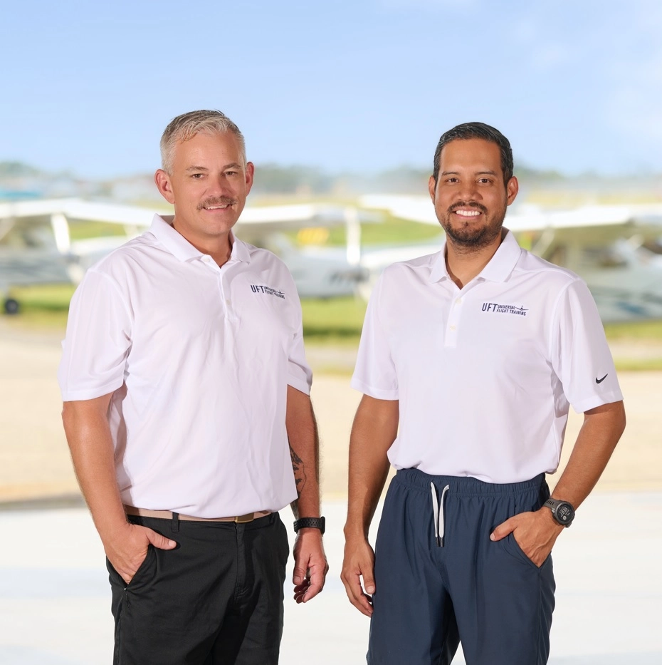 Maintenance team members Paul and Frank from Universal Flight Training