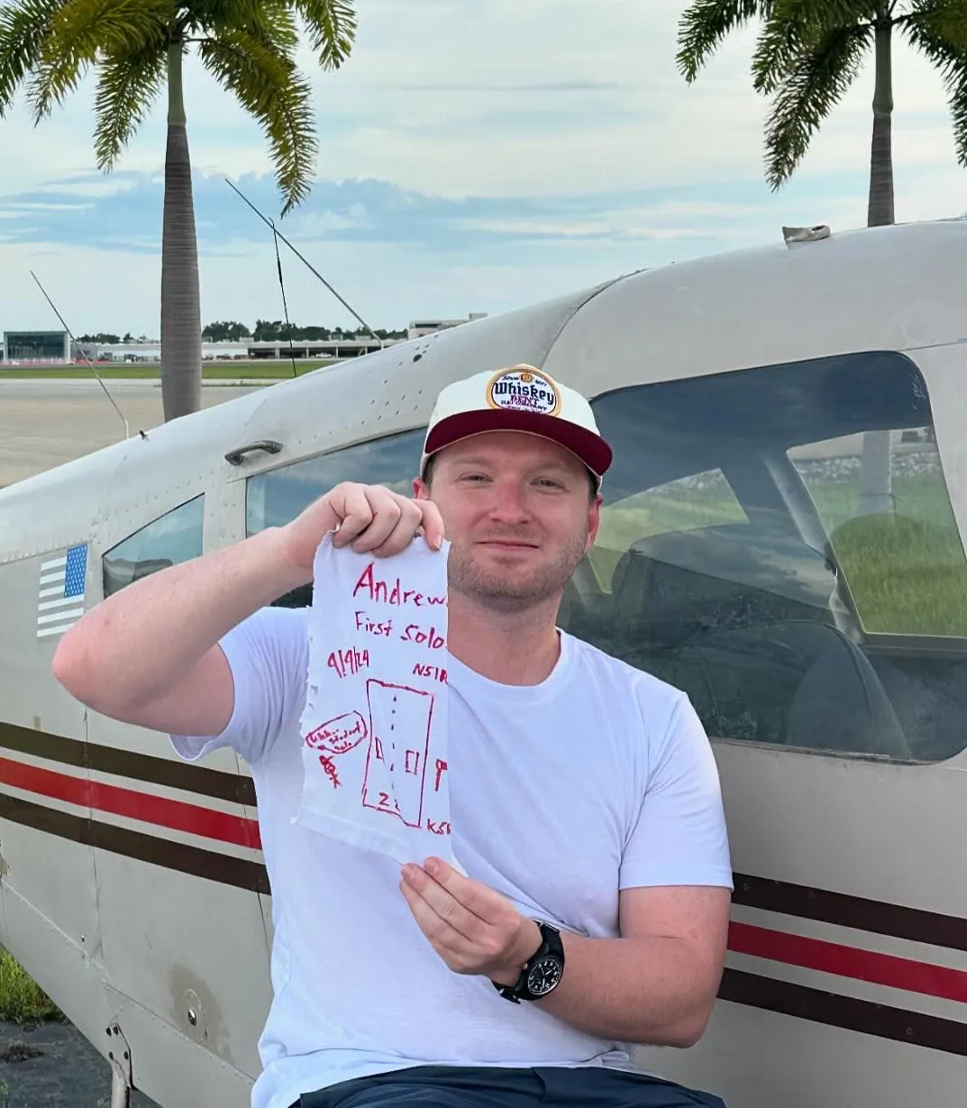 Private Pilot Student After Solo First Flight Siesta Key Florida