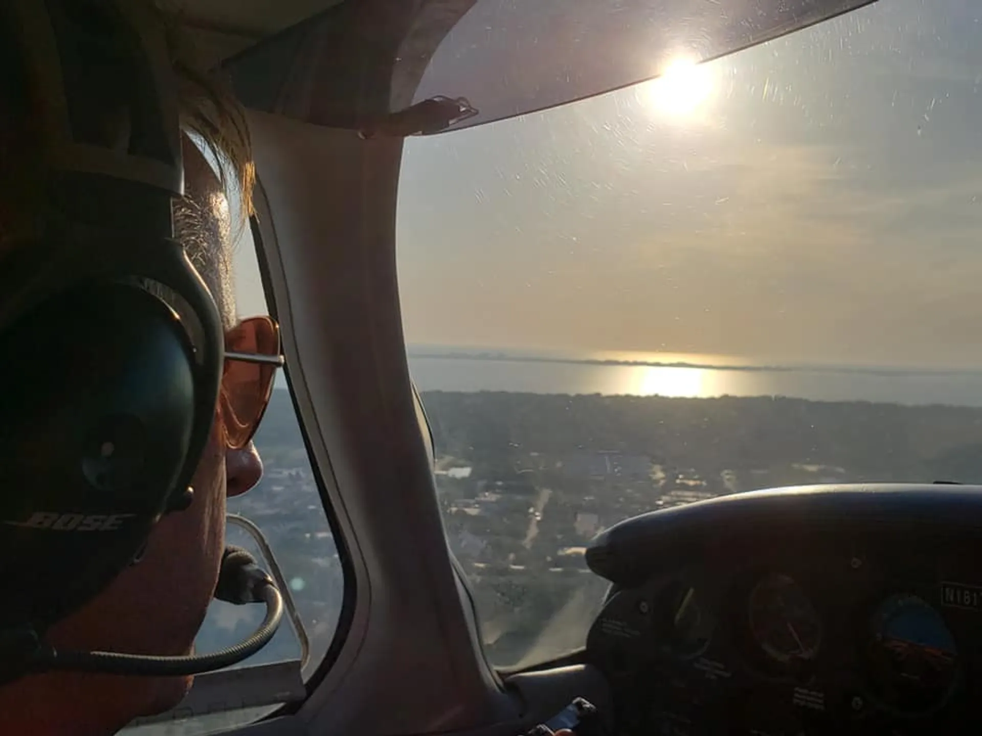 universal flight training student flying solo over clearwater tampa